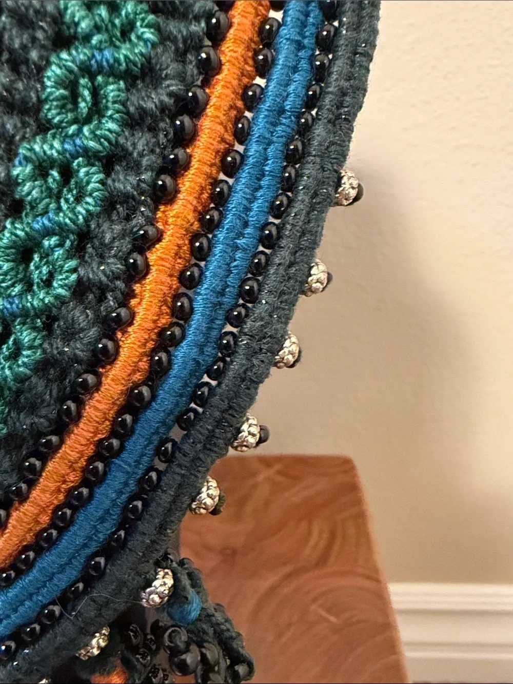 Peruvian Connection Beaded Tassel Fringe Crochet Necklace
